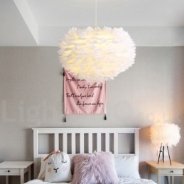 Flerfarget Fjærlysekrone Moderne Og Moderne Anhengslampe