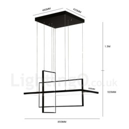 Dimmbar Lineær Pendellampe Med Fjernkontroll Omgivelseslys Malte Overflater Aluminium Moderne Design
