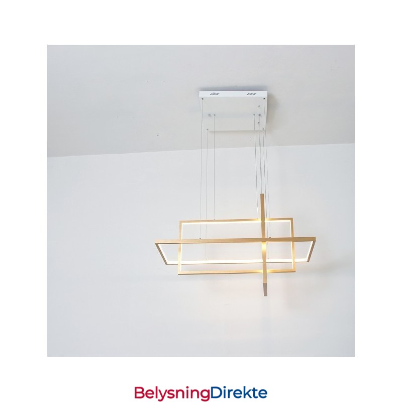 Dimmbar Lineær Pendellampe Med Fjernkontroll Omgivelseslys Malte Overflater Aluminium Moderne Design