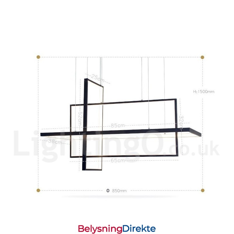 Dimmbar Lineær Pendellampe Med Fjernkontroll Omgivelseslys Malte Overflater Aluminium Moderne Design