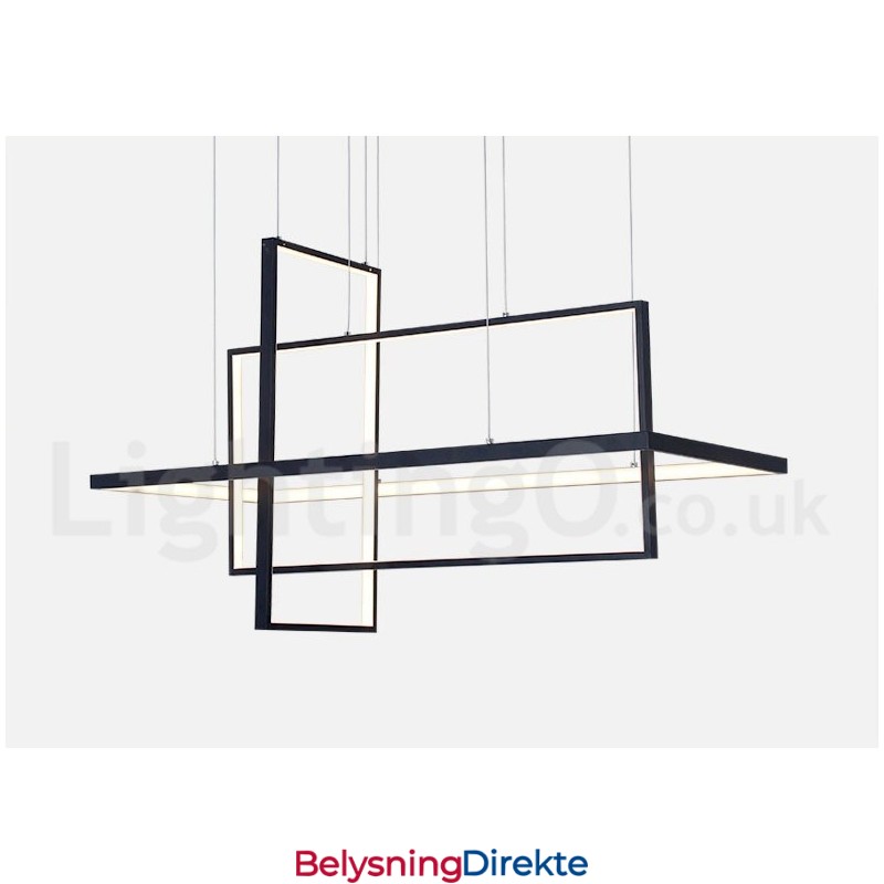 Dimmbar Lineær Pendellampe Med Fjernkontroll Omgivelseslys Malte Overflater Aluminium Moderne Design