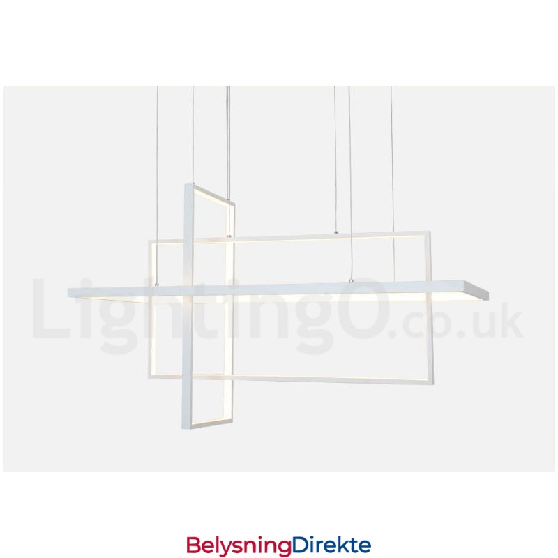 Dimmbar Lineær Pendellampe Med Fjernkontroll Omgivelseslys Malte Overflater Aluminium Moderne Design