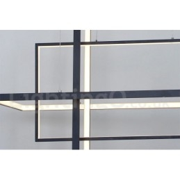 Dimmbar Lineær Pendellampe Med Fjernkontroll Omgivelseslys Malte Overflater Aluminium Moderne Design