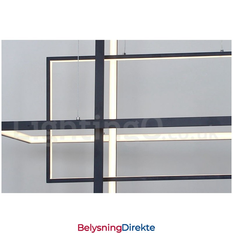 Dimmbar Lineær Pendellampe Med Fjernkontroll Omgivelseslys Malte Overflater Aluminium Moderne Design