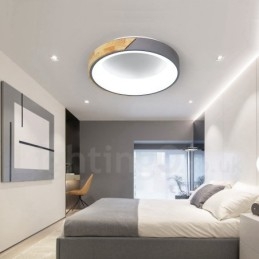 Dimmbar Flerfarget Rund Tretaklampe Med Akrylskjerm Taklampe I Nordisk Stil