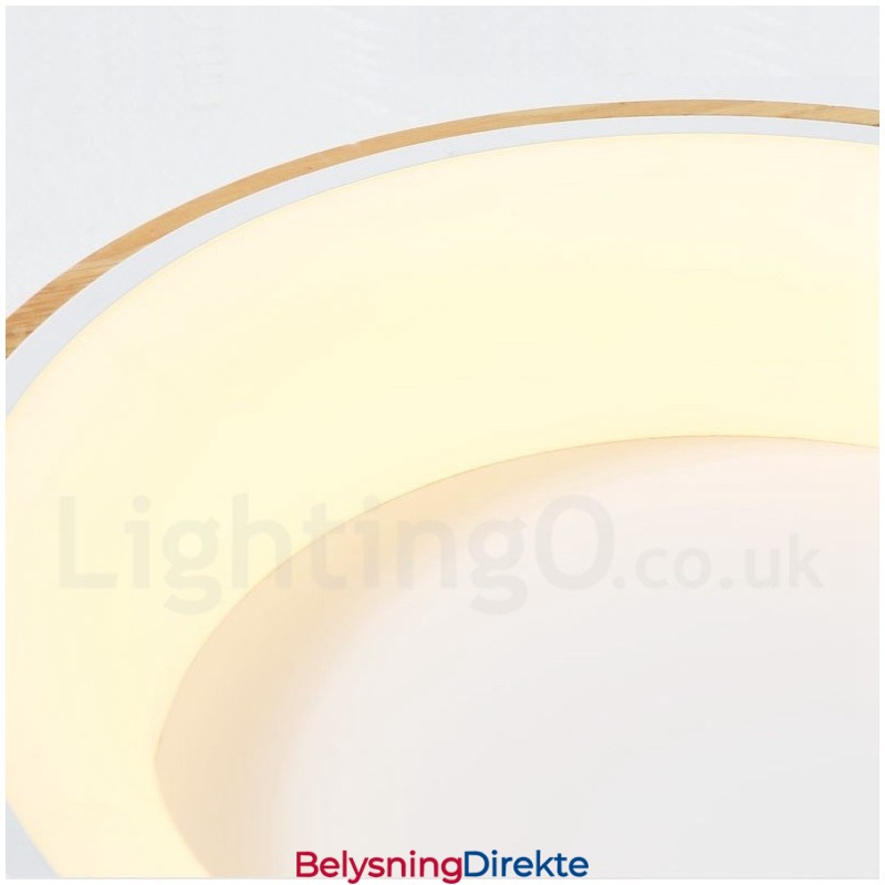 Dimmbar Flerfarget Rund Tretaklampe Med Akrylskjerm Taklampe I Nordisk Stil