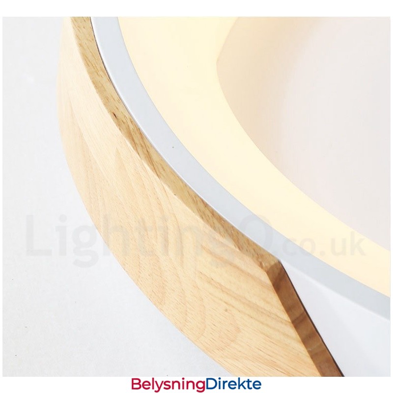 Dimmbar Flerfarget Rund Tretaklampe Med Akrylskjerm Taklampe I Nordisk Stil