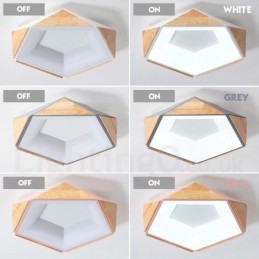 Dimmbar Flerfarget Pentagon Tretaklampe Med Akrylskjerm Taklampe I Nordisk Stil