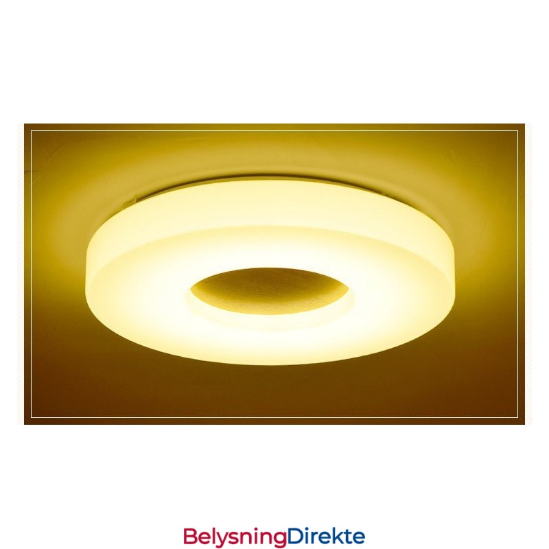 Dimbar Ultratynn Rund Taklampe I Tre Med Akrylskjerm I Nordisk Stil