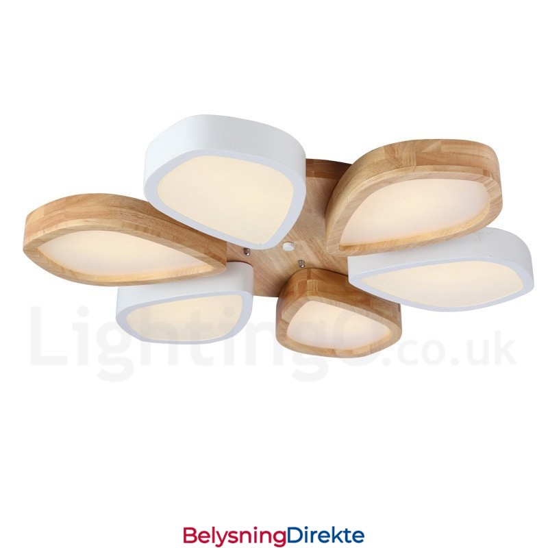 Dimbar Ultratynn Taklampe I Kronbladtre Med Akrylskjerm I Nordisk Stil