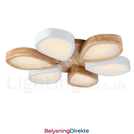 Dimbar Ultratynn Taklampe I Kronbladtre Med Akrylskjerm I Nordisk Stil