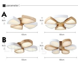 Dimbar Ultratynn Taklampe I Kronbladtre Med Akrylskjerm I Nordisk Stil