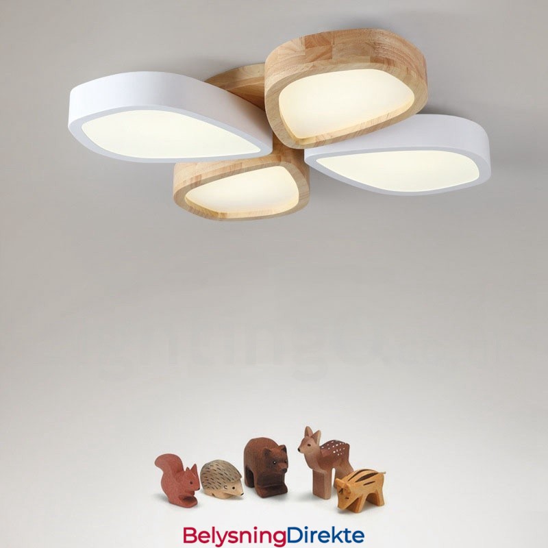 Dimbar Ultratynn Taklampe I Kronbladtre Med Akrylskjerm I Nordisk Stil