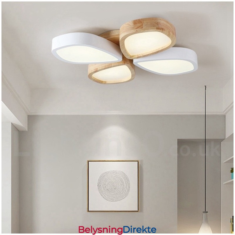 Dimbar Ultratynn Taklampe I Kronbladtre Med Akrylskjerm I Nordisk Stil