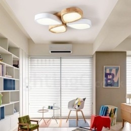 Dimbar Ultratynn Taklampe I Kronbladtre Med Akrylskjerm I Nordisk Stil