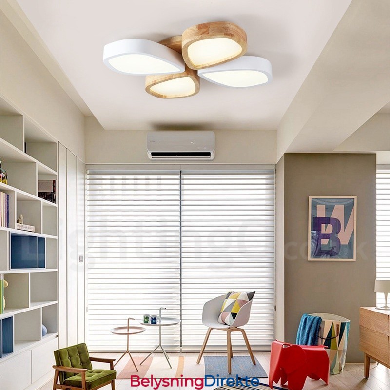 Dimbar Ultratynn Taklampe I Kronbladtre Med Akrylskjerm I Nordisk Stil