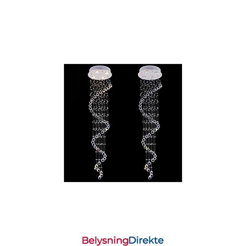 Krystall Pendellampe Lysekronebelysning 4 Lys Sølv Canpoy Klar K9 Krystall Helix Taklampe H150 Cm