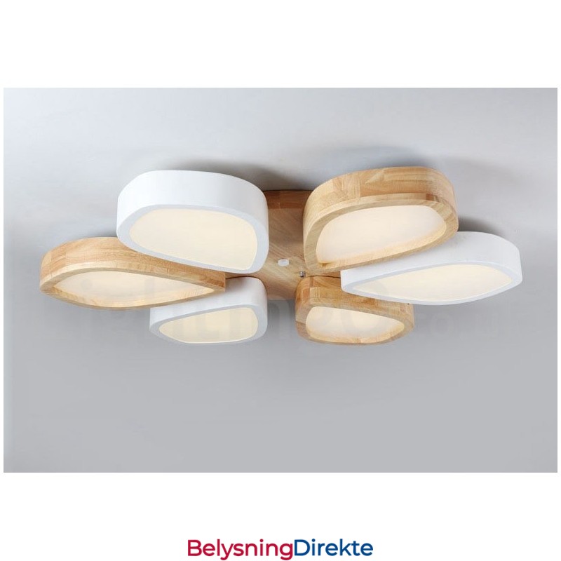 Dimbar Ultratynn Taklampe I Kronbladtre Med Akrylskjerm I Nordisk Stil