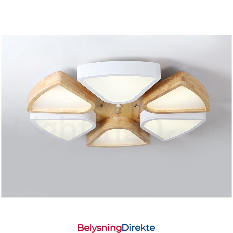 Dimbar Ultratynn Taklampe I Kronbladtre Med Akrylskjerm I Nordisk Stil