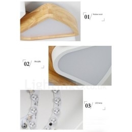 Dimbar Ultratynn Taklampe I Kronbladtre Med Akrylskjerm I Nordisk Stil