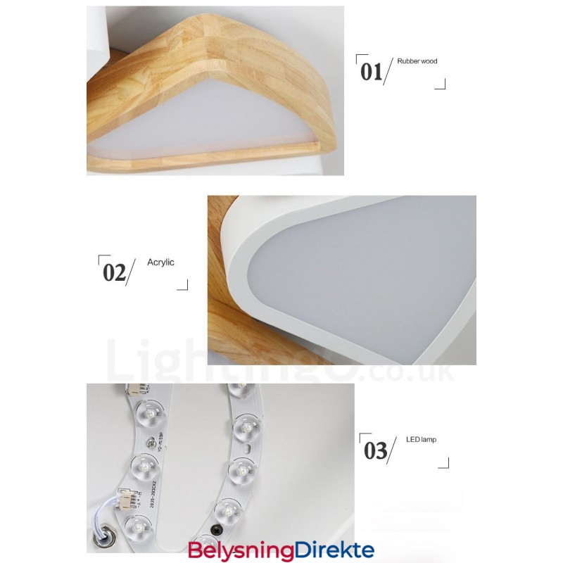 Dimbar Ultratynn Taklampe I Kronbladtre Med Akrylskjerm I Nordisk Stil