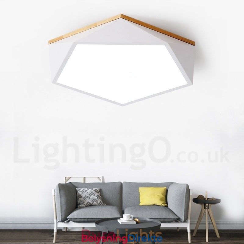 Dimmbar Macaron Flerfarget Tretaklampe Med Akrylskjerm Taklampe I Nordisk Stil