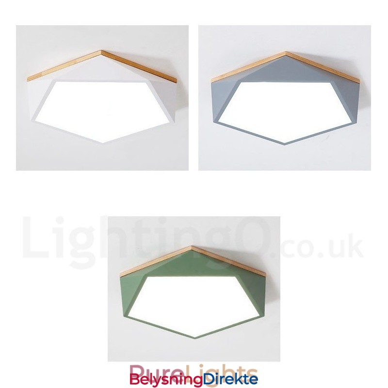 Dimmbar Macaron Flerfarget Tretaklampe Med Akrylskjerm Taklampe I Nordisk Stil