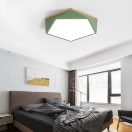 Dimmbar Macaron Flerfarget Tretaklampe Med Akrylskjerm Taklampe I Nordisk Stil