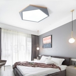 Dimmbar Macaron Flerfarget Tretaklampe Med Akrylskjerm Taklampe I Nordisk Stil