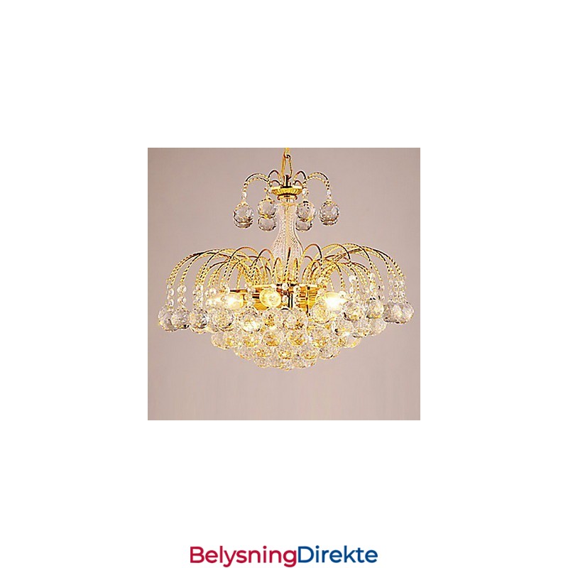 Luksuriøs Lysekrone I Europeisk Stil Med 3 Lys Og Krystallkuler