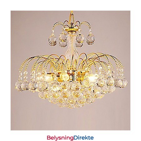 Luksuriøs Lysekrone I Europeisk Stil Med 3 Lys Og Krystallkuler