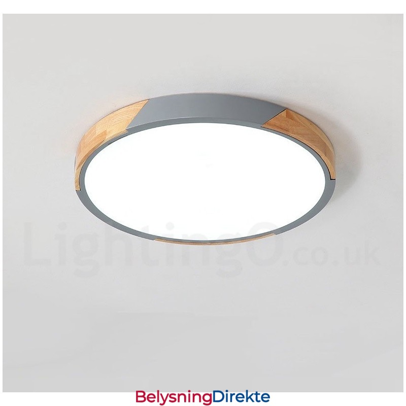 Dimmbar Macaron Multi Colors Wood Ultratynn Taklampe Med Akrylskjerm Taklampe I Nordisk Stil