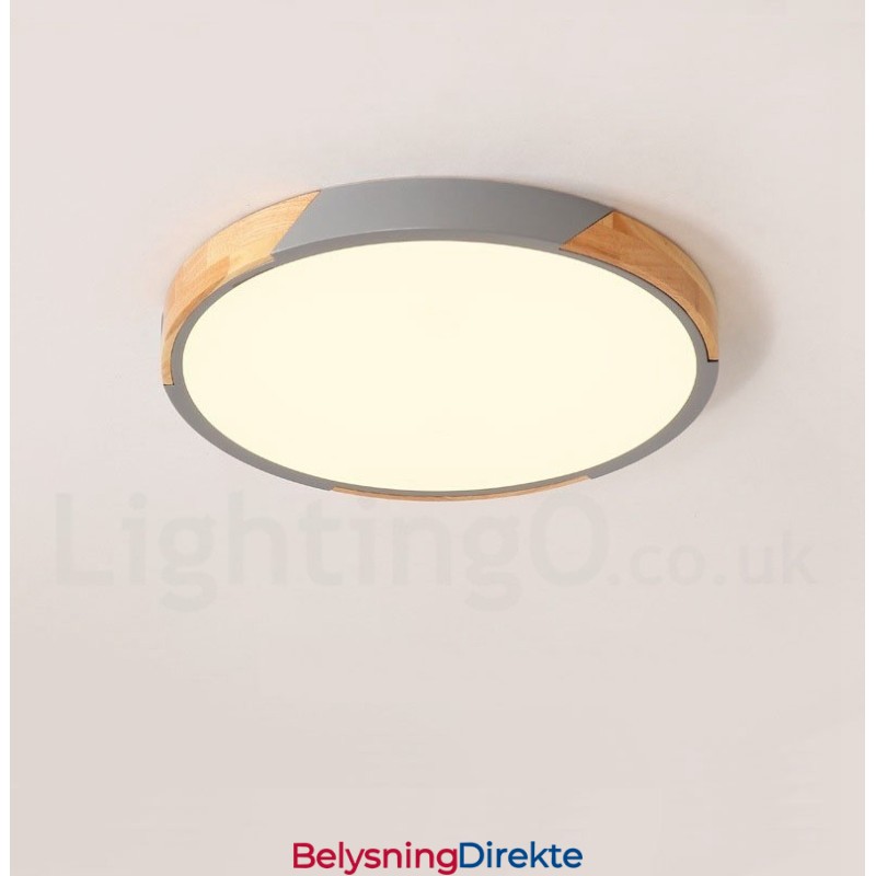 Dimmbar Macaron Multi Colors Wood Ultratynn Taklampe Med Akrylskjerm Taklampe I Nordisk Stil