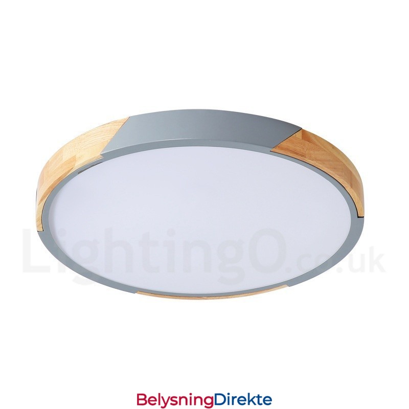 Dimmbar Macaron Multi Colors Wood Ultratynn Taklampe Med Akrylskjerm Taklampe I Nordisk Stil