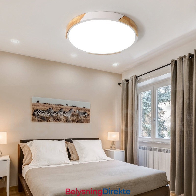 Dimmbar Macaron Multi Colors Wood Ultratynn Taklampe Med Akrylskjerm Taklampe I Nordisk Stil