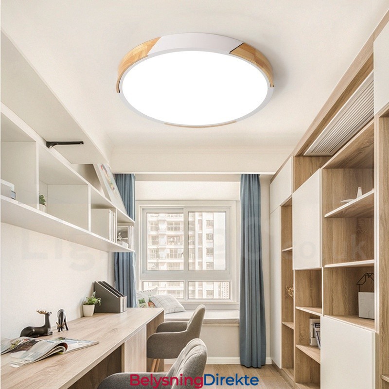 Dimmbar Macaron Multi Colors Wood Ultratynn Taklampe Med Akrylskjerm Taklampe I Nordisk Stil