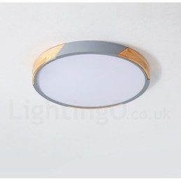 Dimmbar Macaron Multi Colors Wood Ultratynn Taklampe Med Akrylskjerm Taklampe I Nordisk Stil