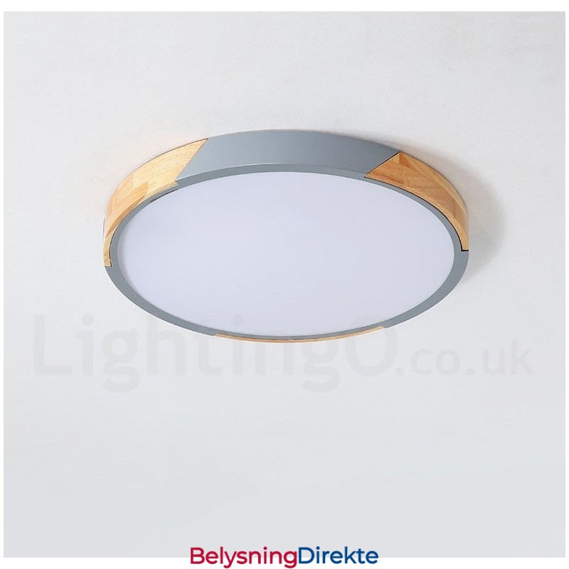 Dimmbar Macaron Multi Colors Wood Ultratynn Taklampe Med Akrylskjerm Taklampe I Nordisk Stil