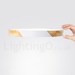 Dimmbar Macaron Multi Colors Wood Ultratynn Taklampe Med Akrylskjerm Taklampe I Nordisk Stil