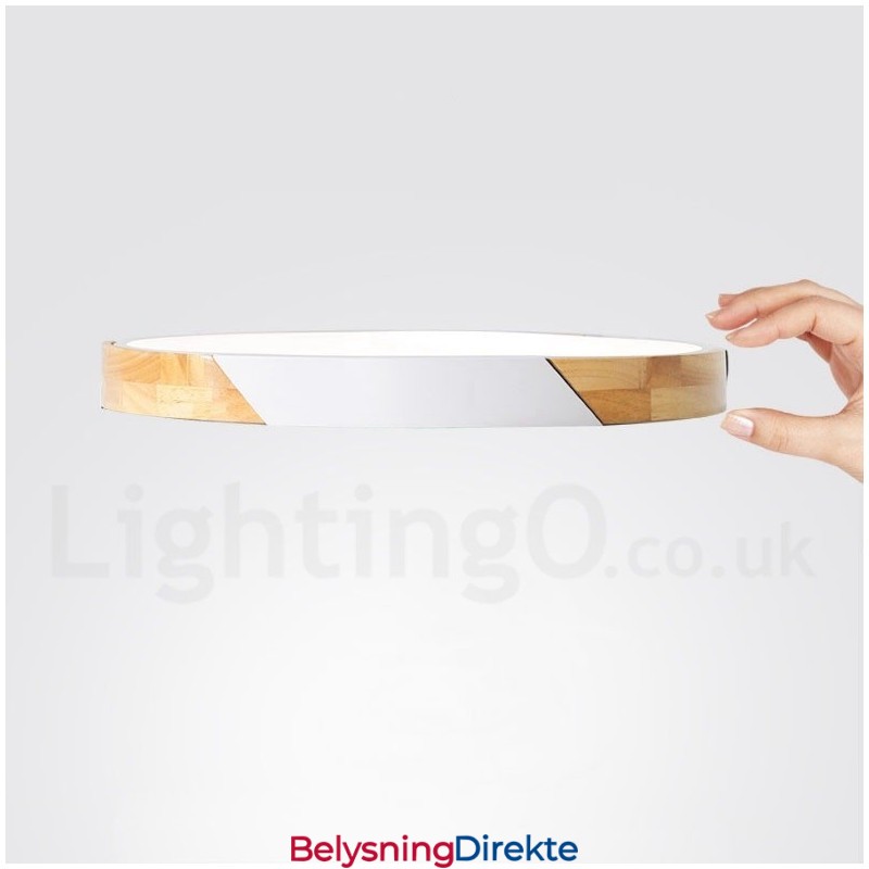 Dimmbar Macaron Multi Colors Wood Ultratynn Taklampe Med Akrylskjerm Taklampe I Nordisk Stil