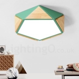 Dimmbar Macaron Flerfarget Tretaklampe Med Akrylskjerm Taklampe I Nordisk Stil