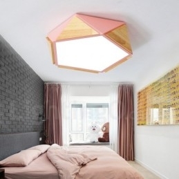 Dimmbar Macaron Flerfarget Tretaklampe Med Akrylskjerm Taklampe I Nordisk Stil