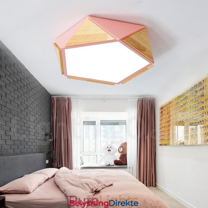 Dimmbar Macaron Flerfarget Tretaklampe Med Akrylskjerm Taklampe I Nordisk Stil