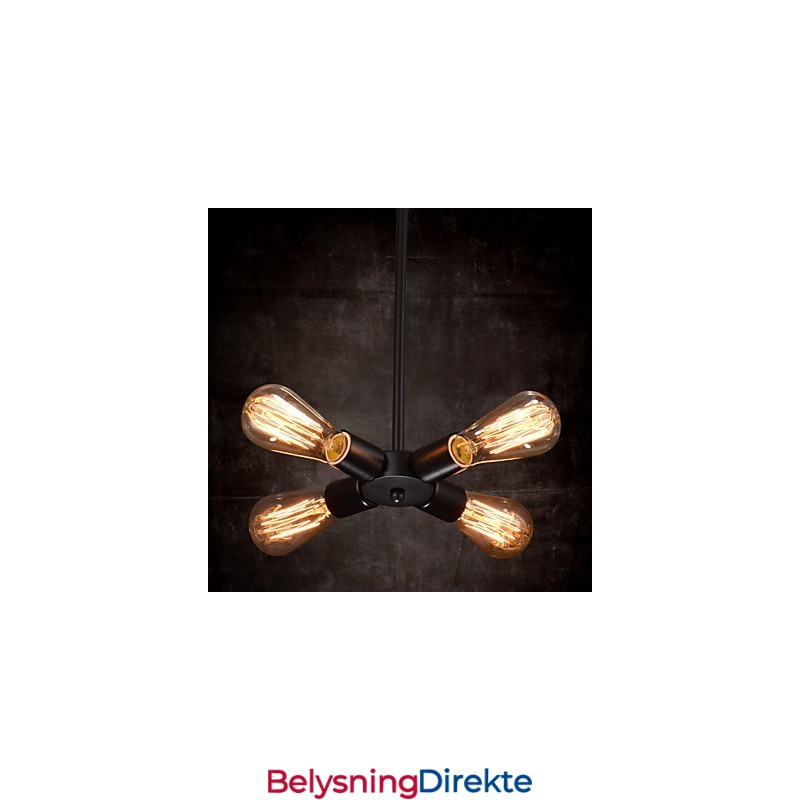 Pendellampe 4 Lys I Landlig Stil I Smijern