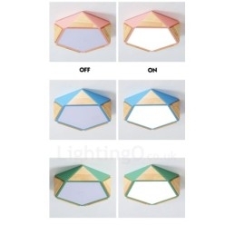 Dimmbar Macaron Flerfarget Tretaklampe Med Akrylskjerm Taklampe I Nordisk Stil