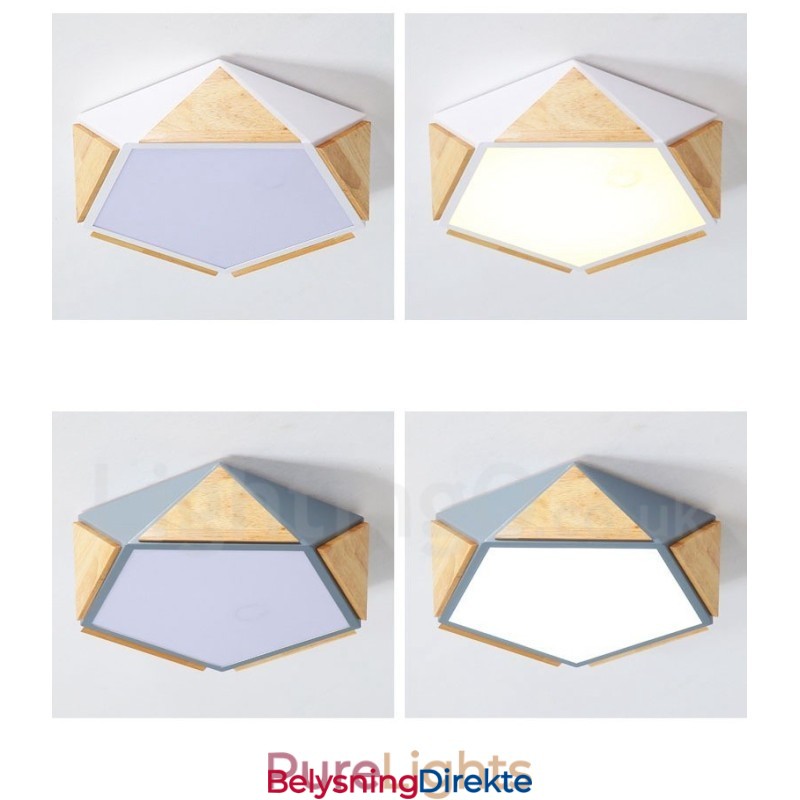 Dimmbar Macaron Flerfarget Tretaklampe Med Akrylskjerm Taklampe I Nordisk Stil