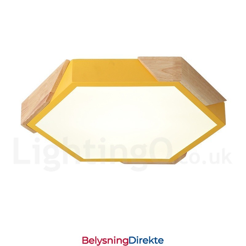 Dimmbar Macaron Ultratynn Flerfarget Tretaklampe Med Akrylskjerm Taklampe I Nordisk Stil