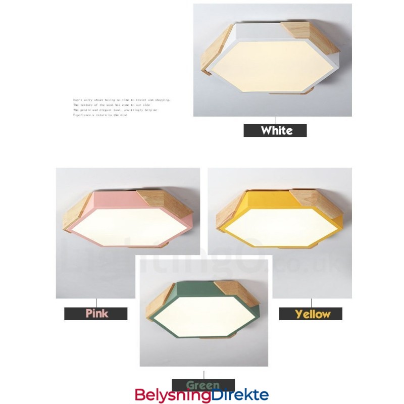 Dimmbar Macaron Ultratynn Flerfarget Tretaklampe Med Akrylskjerm Taklampe I Nordisk Stil