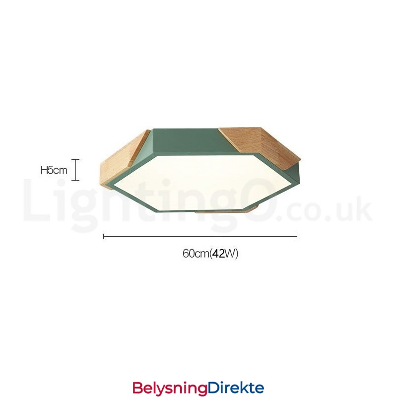 Dimmbar Macaron Ultratynn Flerfarget Tretaklampe Med Akrylskjerm Taklampe I Nordisk Stil