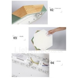 Dimmbar Macaron Ultratynn Flerfarget Tretaklampe Med Akrylskjerm Taklampe I Nordisk Stil